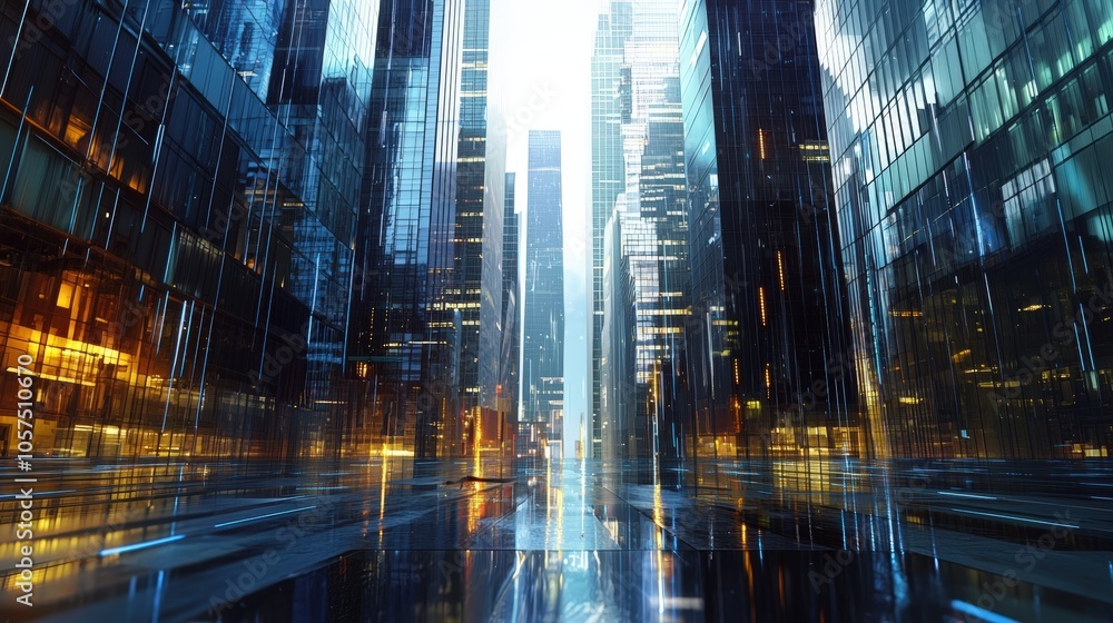 Cityscape with skyscrapers Cityscape with skyscrapers