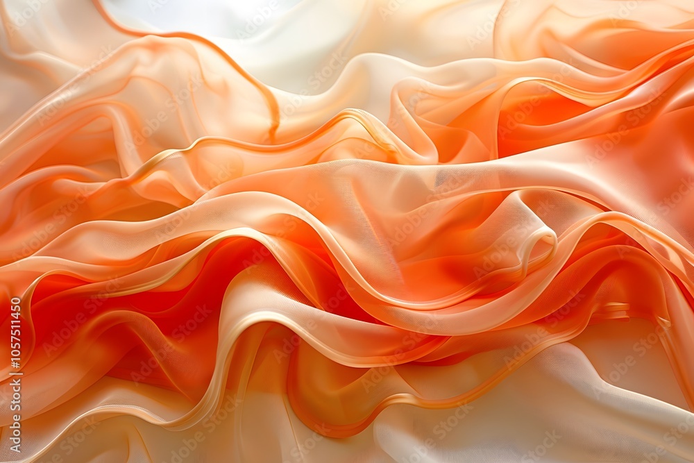 Elegant Flow of Soft Orange Silk Fabric Elegant Flow of Soft Orange Silk Fabric
