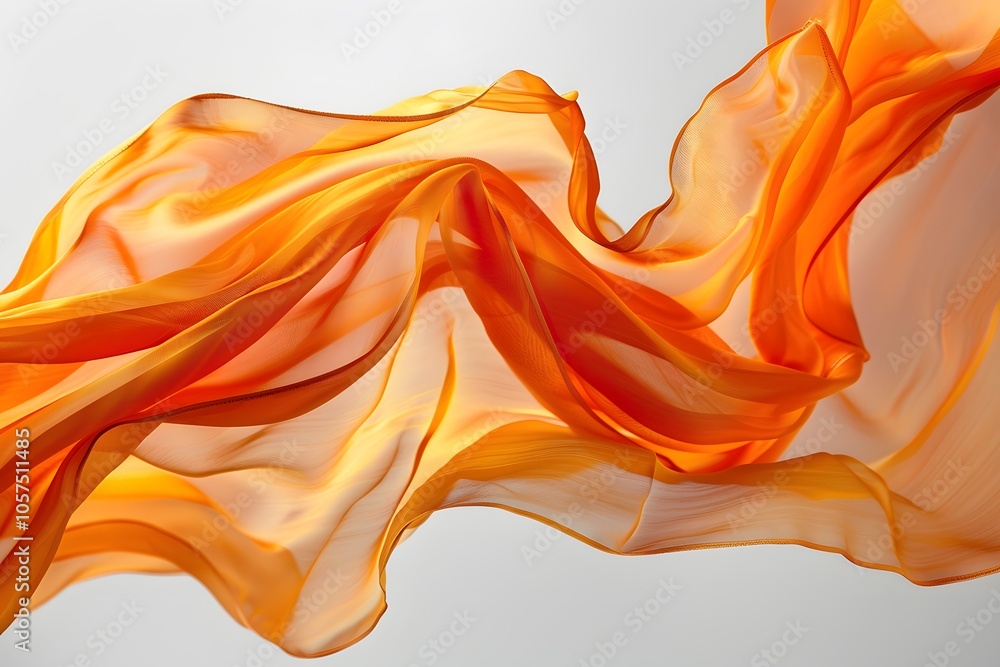 Flowing Elegance: A Dance of Orange Silk Fabric in Motion Flowing Elegance: A Dance of Orange Silk Fabric in Motion