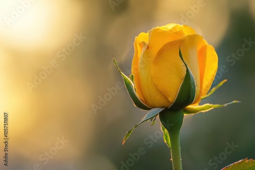 close up leaves rose flower with bokeh