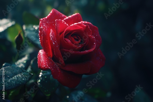 close up leaves rose flower with bokeh