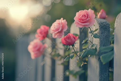 close up leaves rose flower with bokeh
