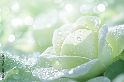 close up leaves rose flower with bokeh