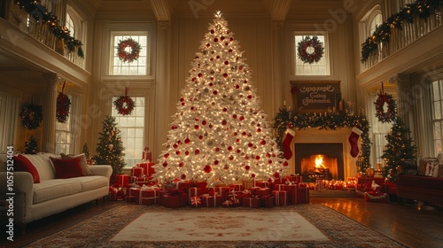 Wallpaper Mural room full of christmas tree fireplace christmas decorations Torontodigital.ca