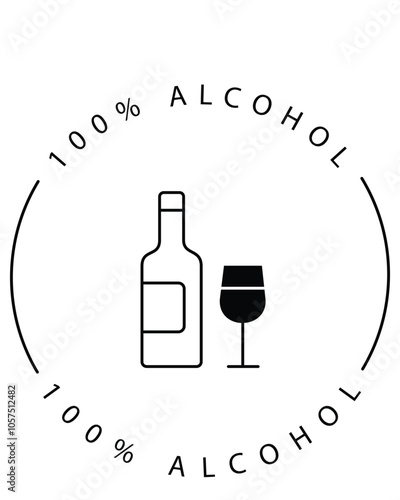 Alcohol-Free Wine Prohibition Sign Icon Design