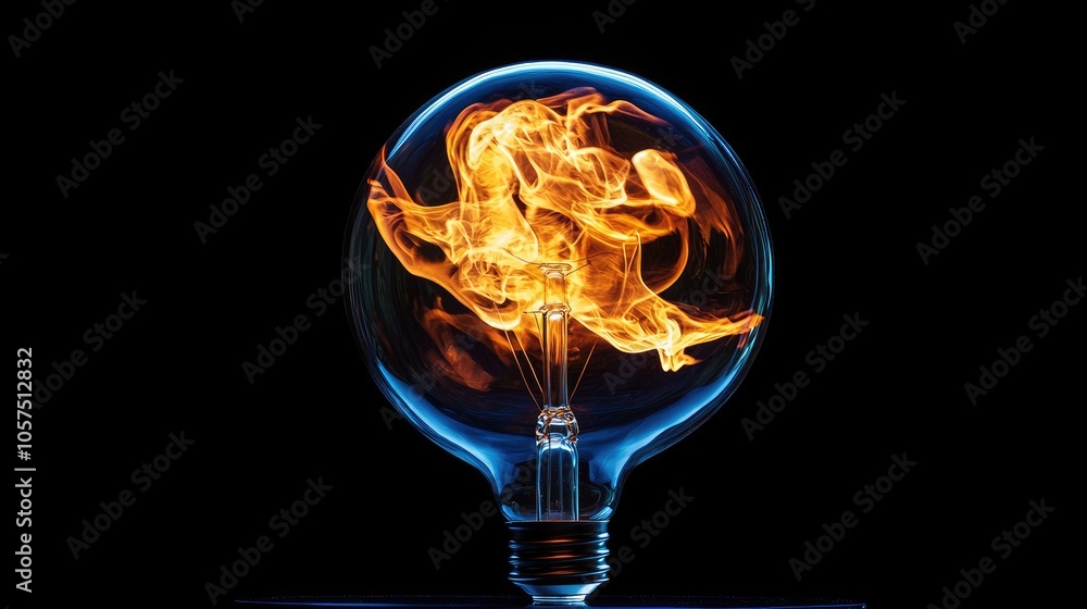 Glass light bulb illuminated against a black studio backdrop, highlighting the intricate design and vibrant glow of the glass light bulb with ample copy space. Glass light bulb illuminated against a black studio backdrop, highlighting the intricate design and vibrant glow of the glass light bulb with ample copy space.