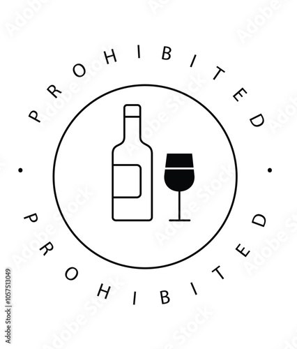 Alcohol Ban No Wine Glass Icon Design