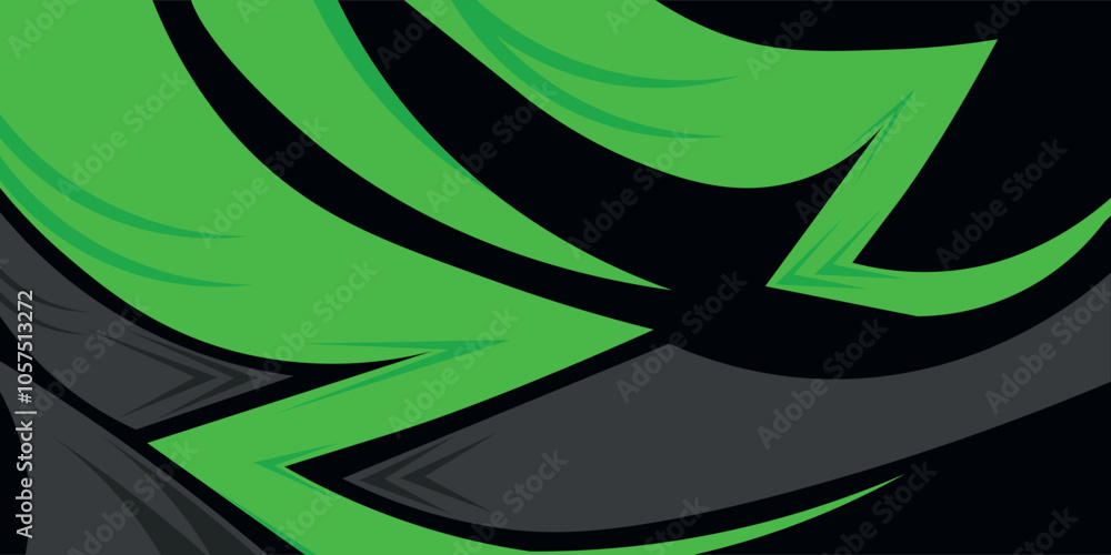 Sport car decal abstract green black geometric style, wide banner background Sport car decal abstract green black geometric style, wide banner background