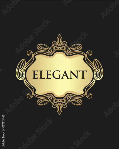 gold emblem logo , monogram logo