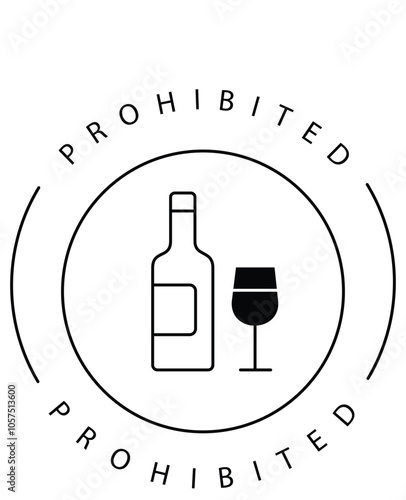 Prohibited Wine Glass Alcohol-Free Icon Design