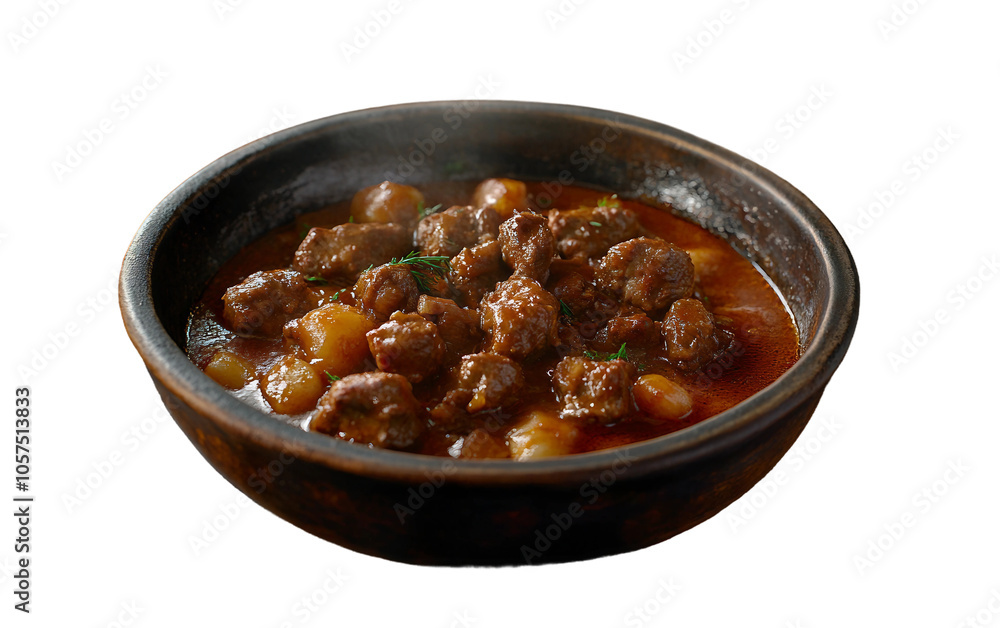 Delicious Meat Stew Served in a Rustic Bowl, Perfect for Showcasing Traditional Cooking and Culinary Practices Delicious Meat Stew Served in a Rustic Bowl, Perfect for Showcasing Traditional Cooking and Culinary Practices