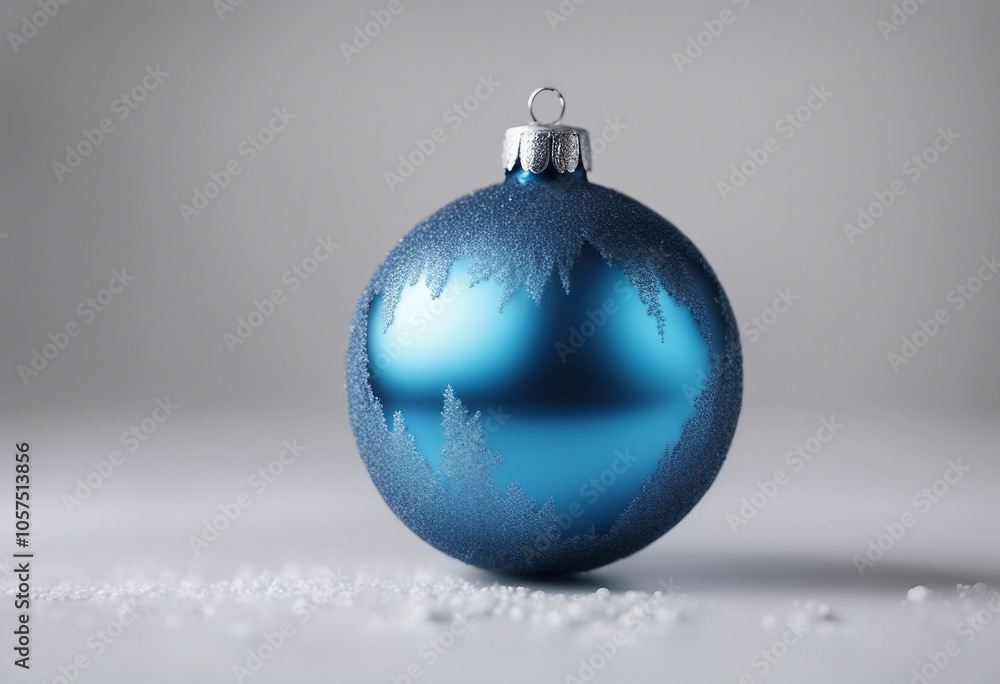 Single blue Christmas bauble ornament isolated on white or transparent background Single blue Christmas bauble ornament isolated on white or transparent background
