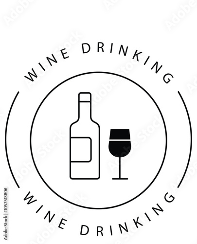 Alcohol-Free Wine Bottle Vector Icon Design