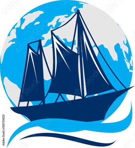 old ship logo , boat logo