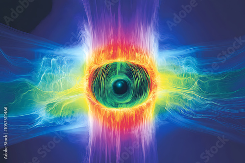 The image displays a highly detailed structure of a neutron star, featuring its dense, compact core surrounded by intense magnetic fields photo