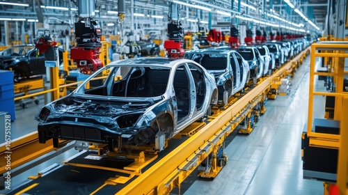 Obraz na płótnie Blockchain tool for tracking vehicle components It focuses on sustainability in the automotive supply chain in South America. w salonie
