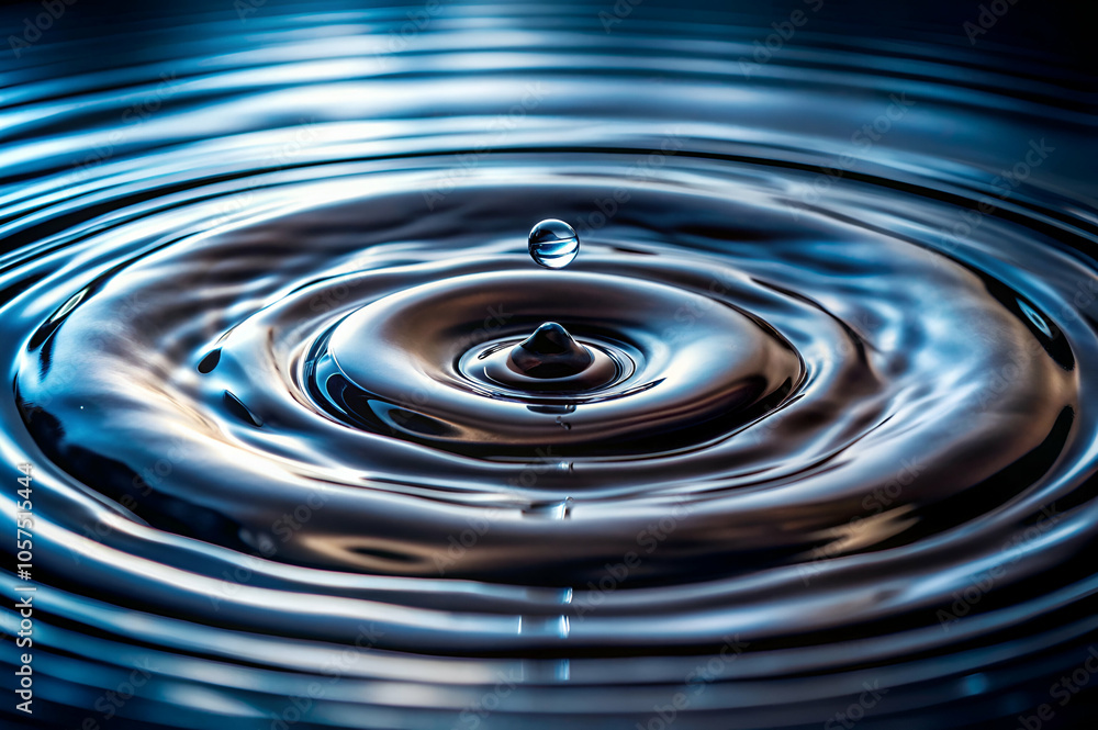 A close-up of water ripples, showcasing concentric circles created by a droplet impact on a reflective surface. A close-up of water ripples, showcasing concentric circles created by a droplet impact on a reflective surface.
