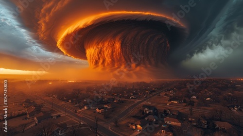 The worst Tornado in America . A natural disaster in the form of a tornado