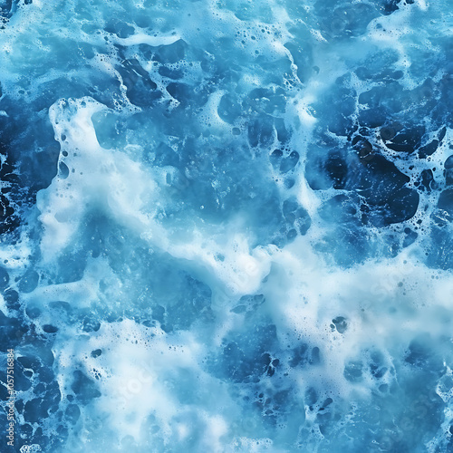 Seawater with sea foam as seamless background