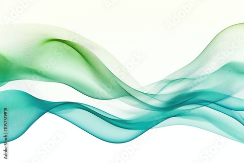 Abstract blue and green wavy background design with calming mood.