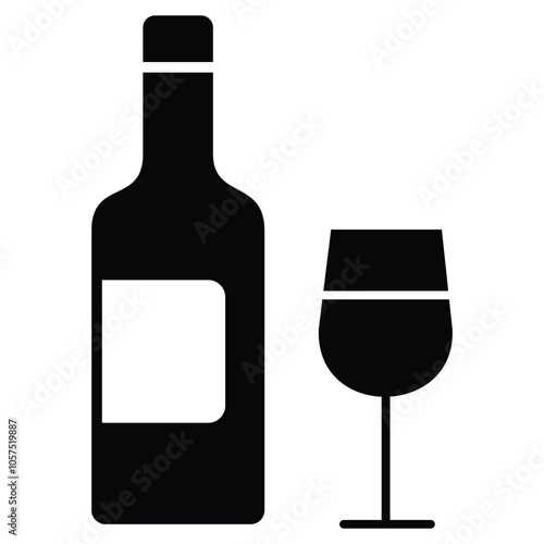 Prohibited Wine Bottle Alcohol-Free Icon Design