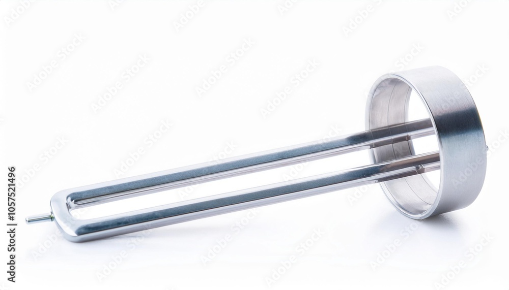 Tuning Fork on White Background Isolated. Full Shot of Medical Devices. Tuning Fork on White Background Isolated. Full Shot of Medical Devices.