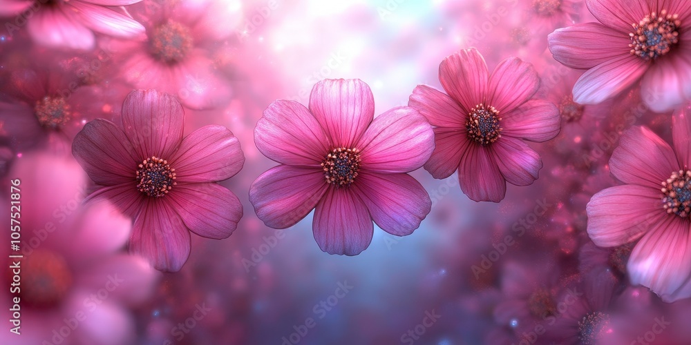 Delicate blossoms in a dreamy floral landscape Delicate blossoms in a dreamy floral landscape