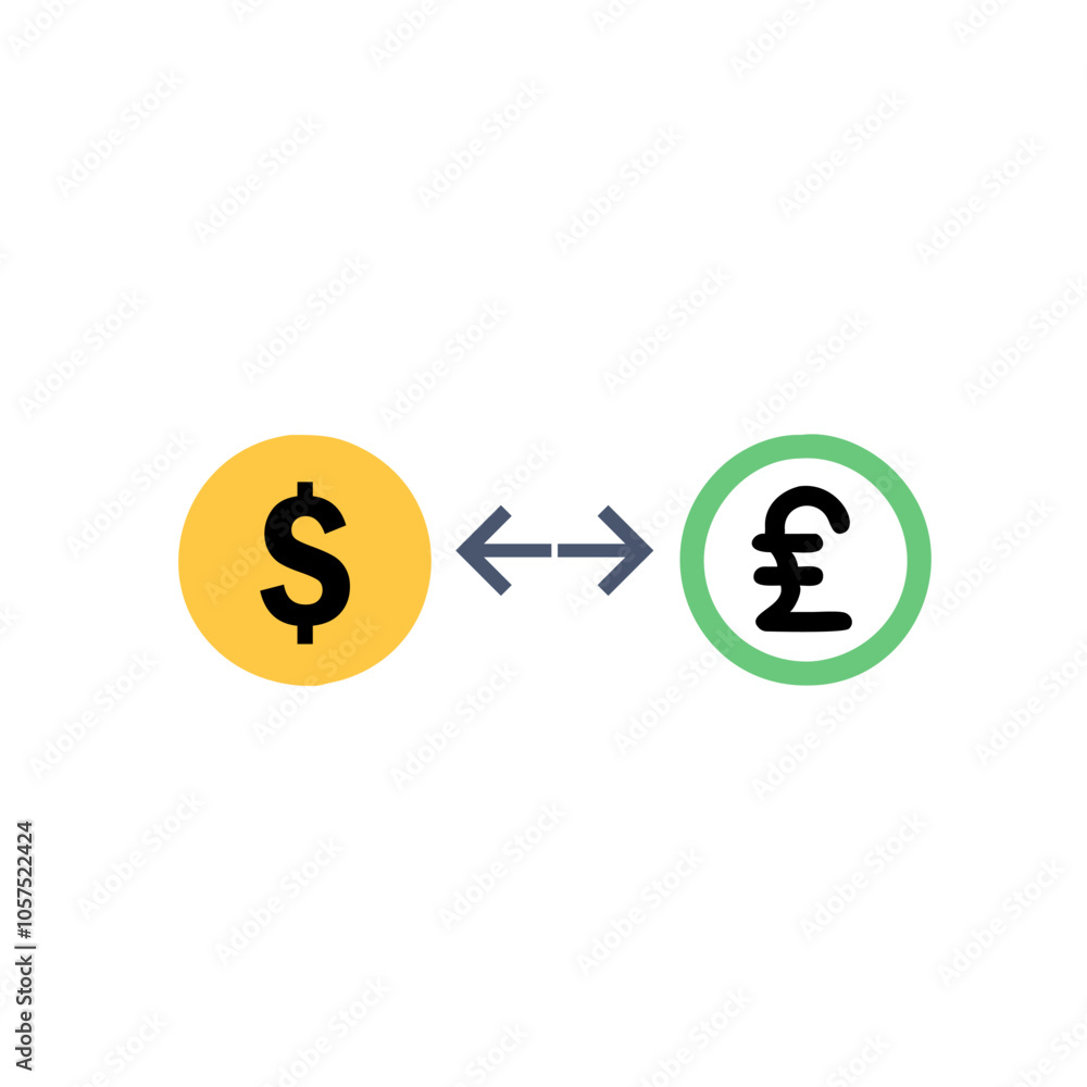 Currency Conversion Icon vector art image. Currency Conversion Icon vector art image.