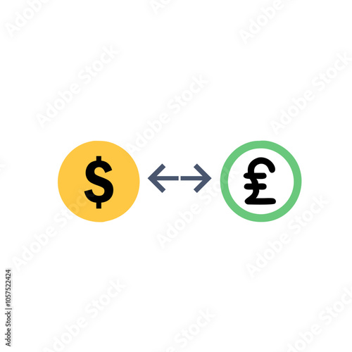 Currency Conversion Icon vector art image.