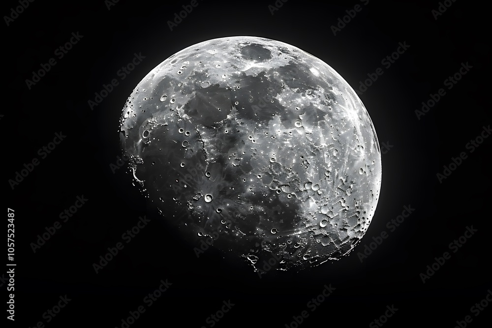 Stunning Close-Up of the Moon's Surface with Craters and Texture Stunning Close-Up of the Moon's Surface with Craters and Texture
