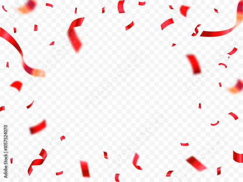Abstract red confetti party celebration banner background template, Great for a birthday party or an event celebration invitation or decor. confetti,