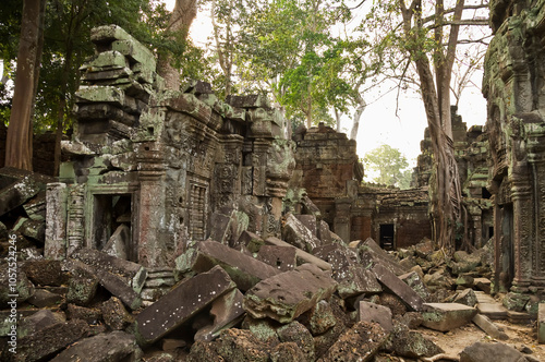 Ruins of Ta Prohm, a Buddhist temple in Angkor; Angkor, Siem Reap, Cambodia photo