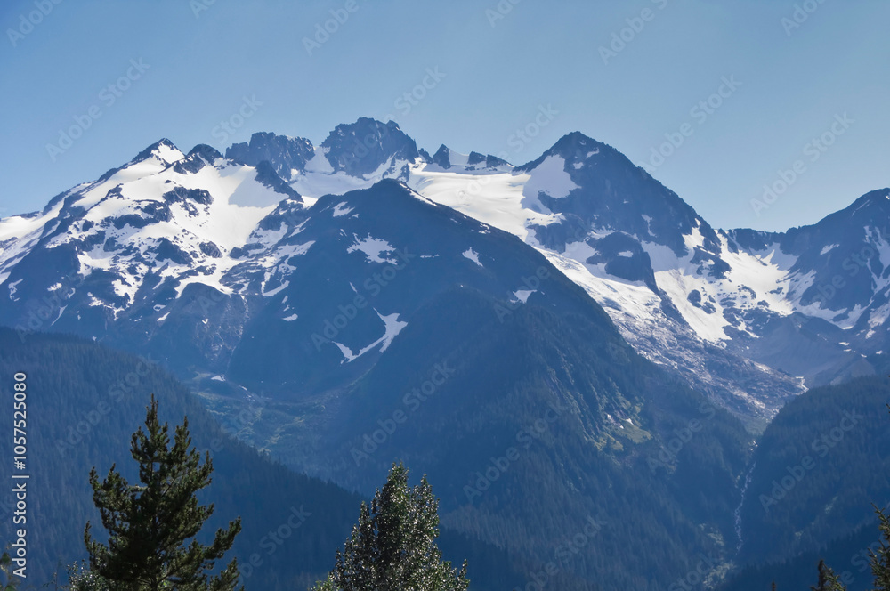 Oscar Peak viewed from Nisga'a Highway in the Coast Mountains of British Columbia, Canada; British Columbia, Canada Oscar Peak viewed from Nisga'a Highway in the Coast Mountains of British Columbia, Canada; British Columbia, Canada