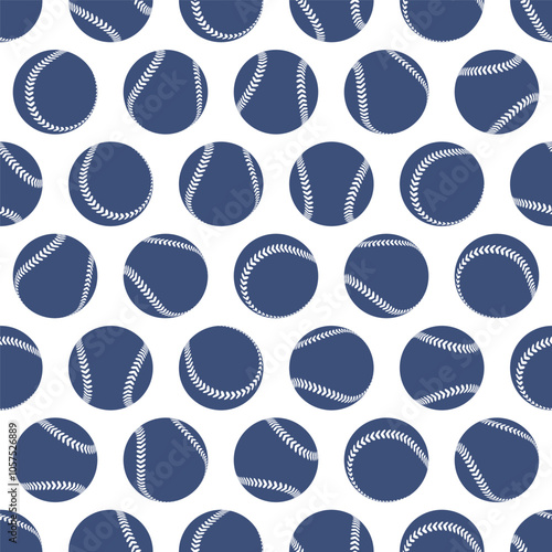 Seamless One Color Pattern of Baseball Balls