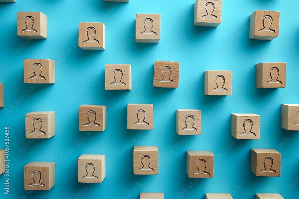 Connected Wooden Blocks Team, Network, Collaboration Connected Wooden Blocks Team, Network, Collaboration
