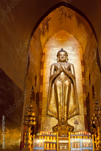 Kassapa Buddha in the South Wing of Ananda Temple in Bagan, Myanmar; Bagan, Myanmar photo