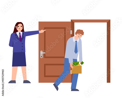 Severance package. Vector simple color flat illustration.