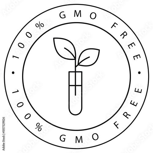 Organic Eco GMO-Free Plant Vector Icon Design