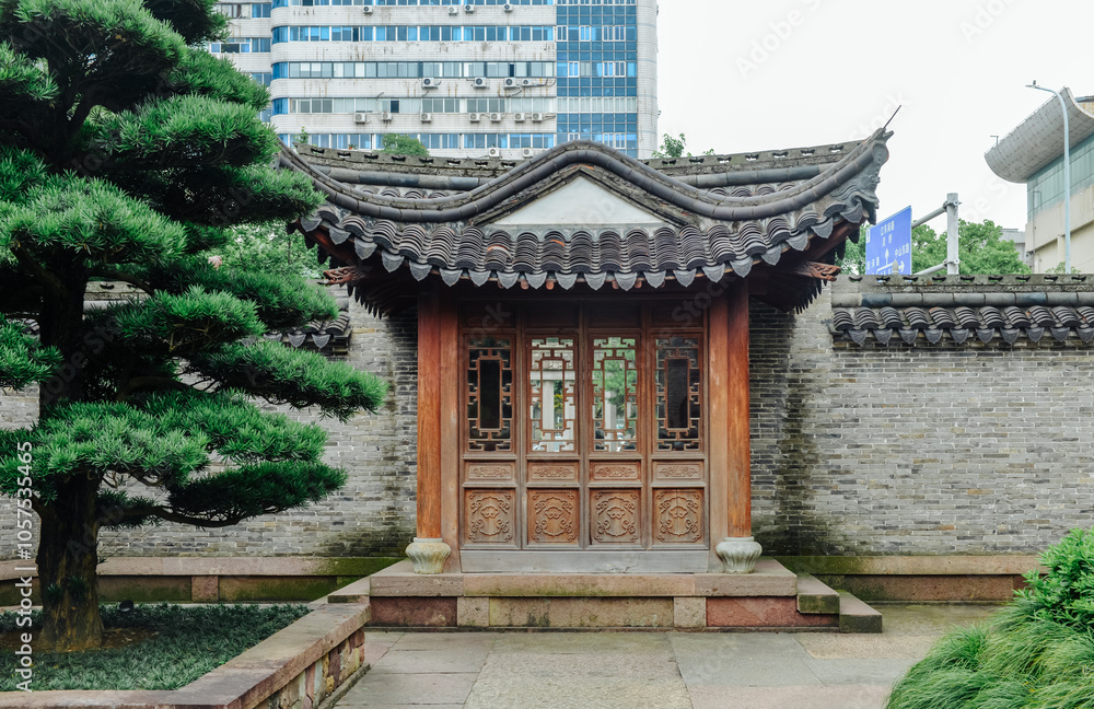 scenic view of Qita Temple (The Seven Pagodas Temple) in early summer at Yinzhou, Ningbo, China scenic view of Qita Temple (The Seven Pagodas Temple) in early summer at Yinzhou, Ningbo, China