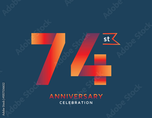 74st anniversary colorful