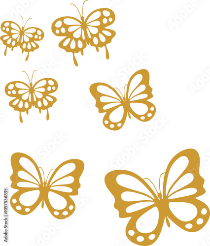 Butterfly Swarm Silhouette