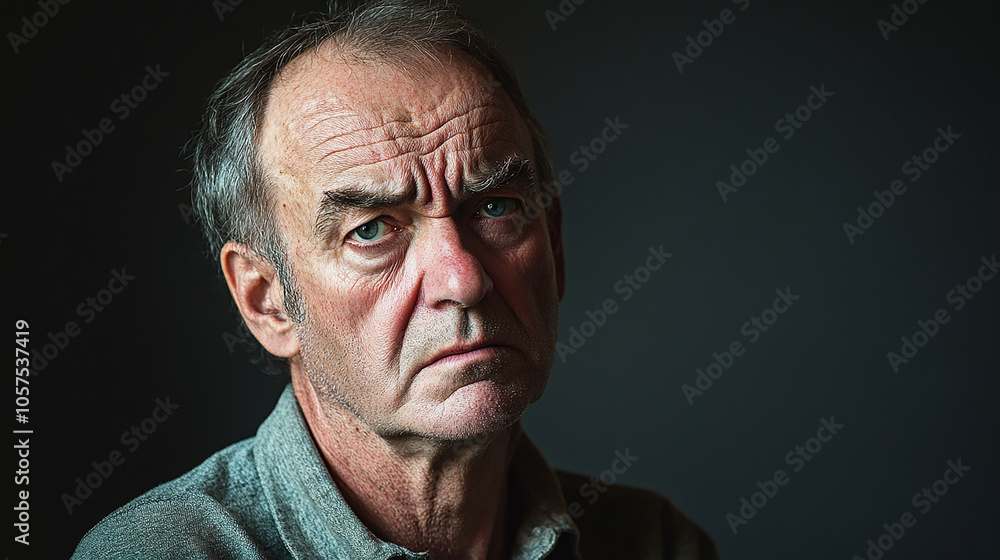 Worried man with a slightly distressed expression Worried man with a slightly distressed expression