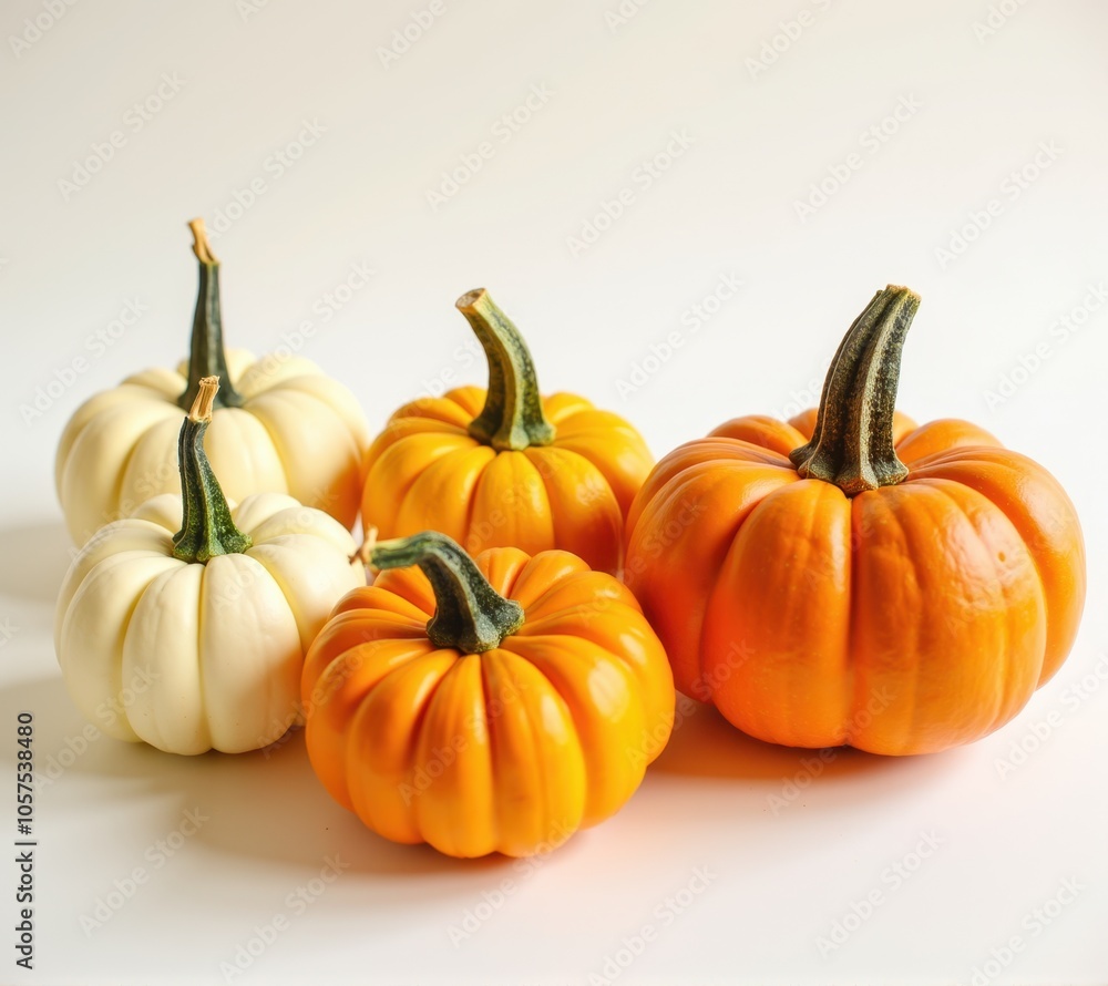 Obraz premium pumpkins different vegetables on white background
