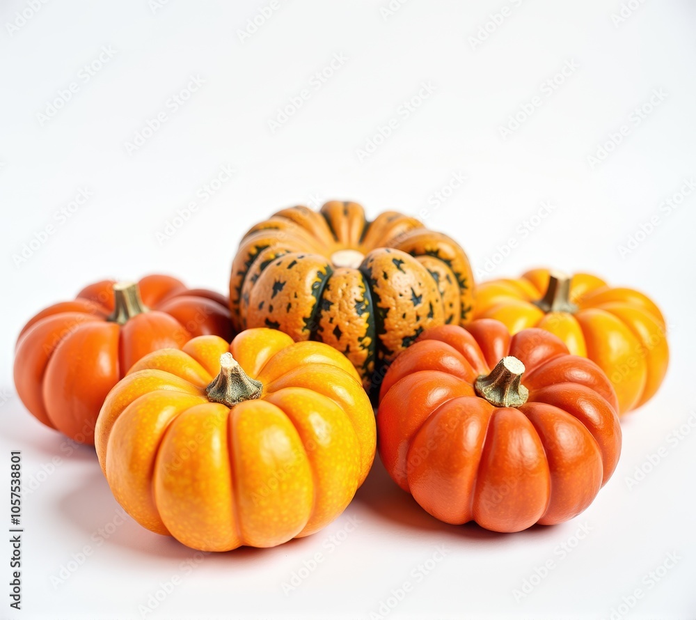 pumpkins different vegetables on white background pumpkins different vegetables on white background