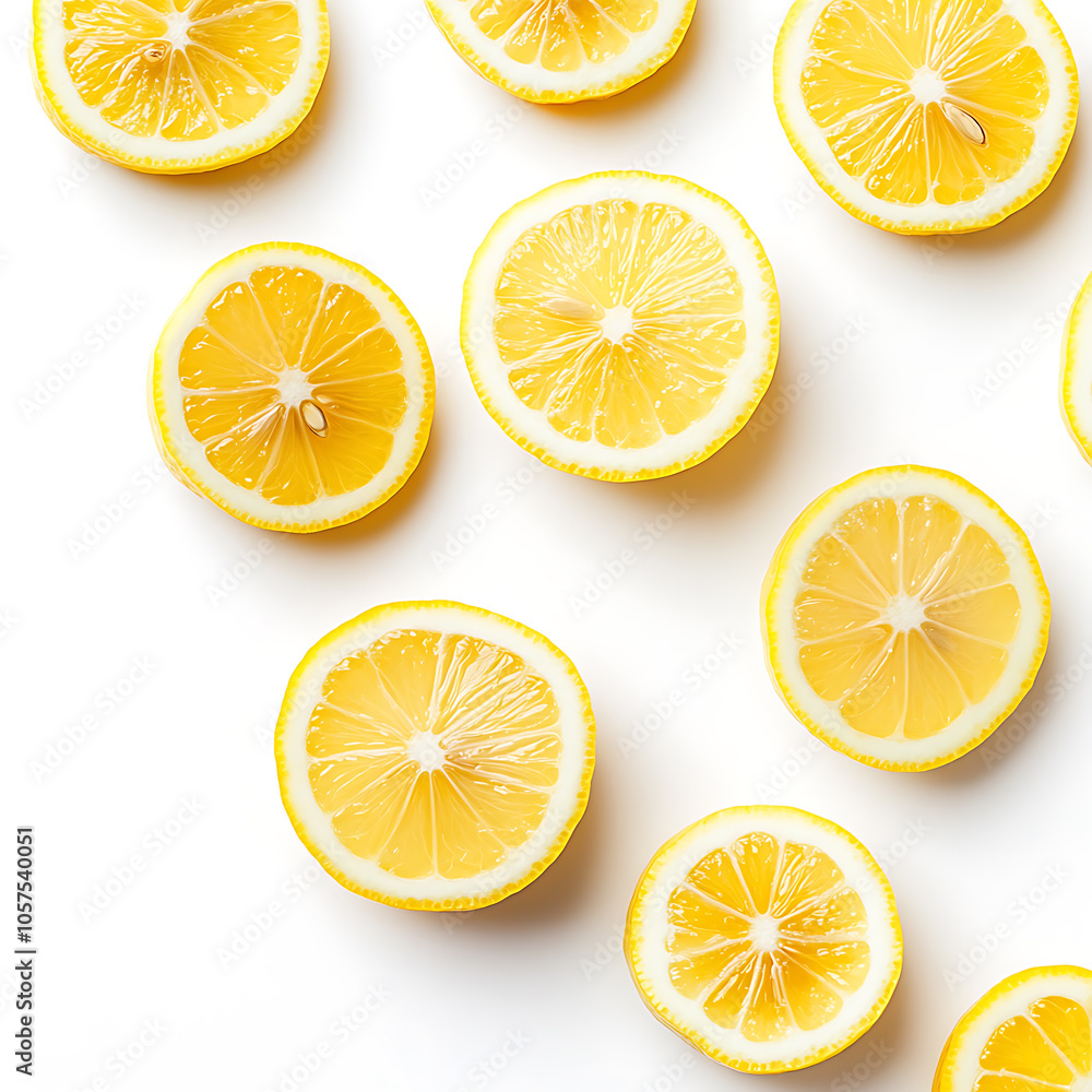 Slices of lemon on a white background Slices of lemon on a white background