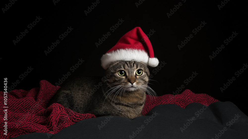 Cat in a Christmas hat Cat in a Christmas hat