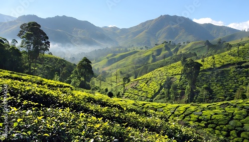 Lush Green Tea Plantations of Nuwara Eliya photo