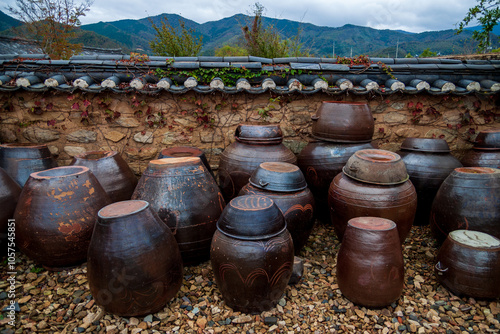 Autumn scenery of Nakanupseong Folk Village in Suncheon, South Jeolla Province, South Korea