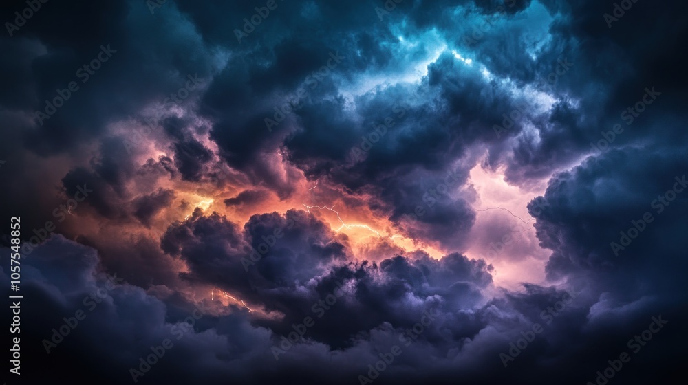 Thunderstorm Clouds with Lightning Thunderstorm Clouds with Lightning