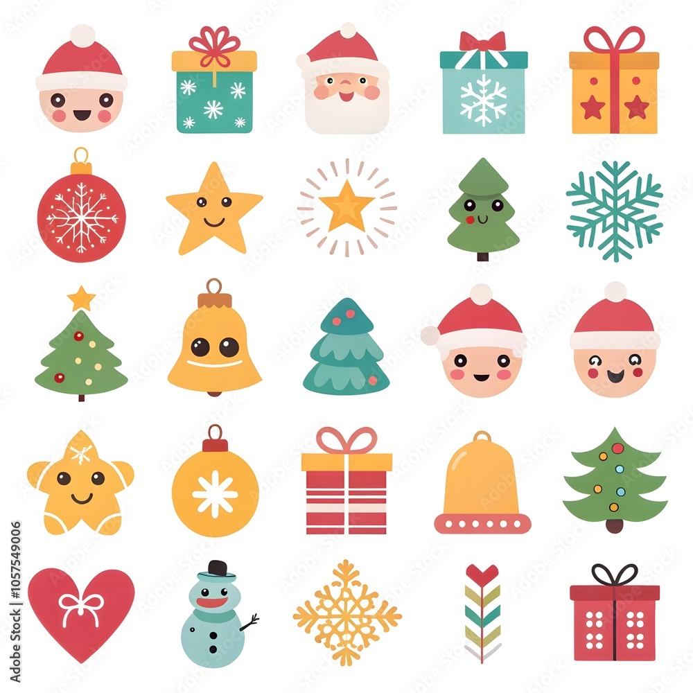 Christmas Ornaments with Santa Claus, Reindeer, and Snowman element collection Christmas Ornaments with Santa Claus, Reindeer, and Snowman element collection